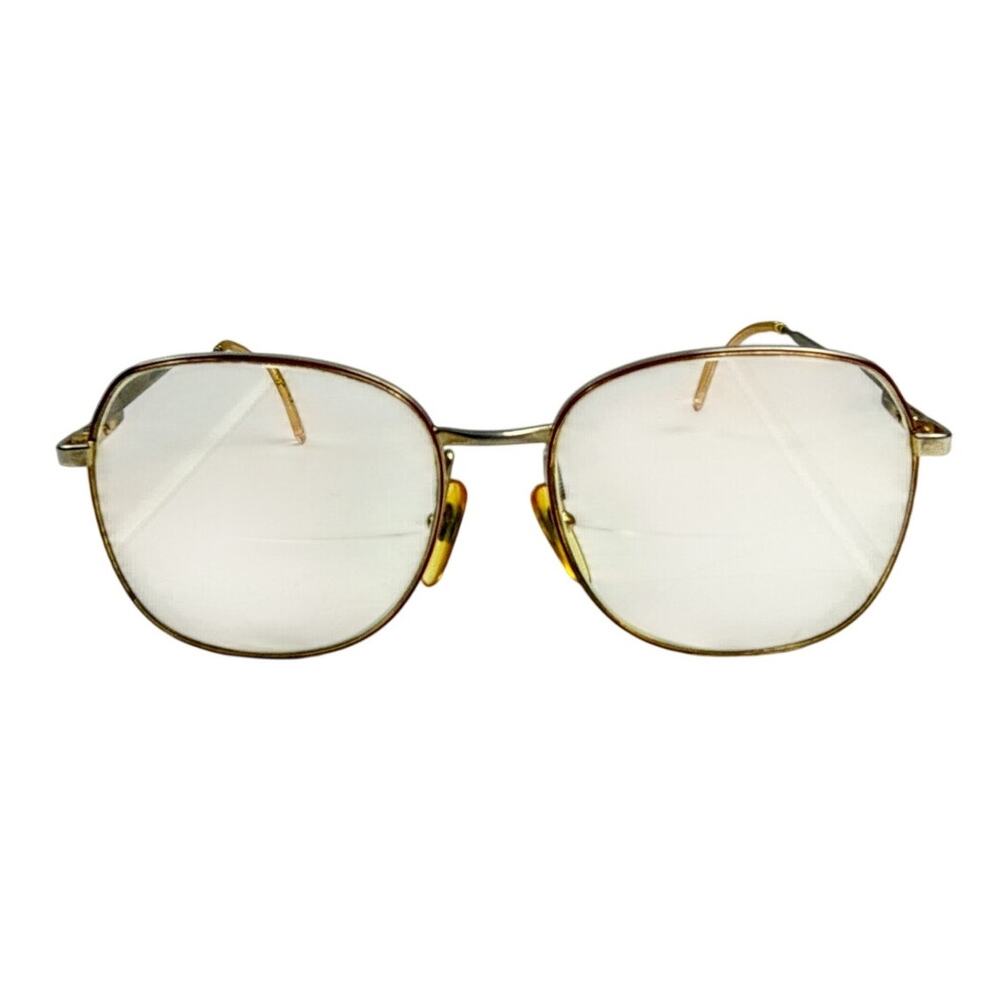 Vintage Gold Tone Round Wire Rim Eyeglasses Frames Unisex